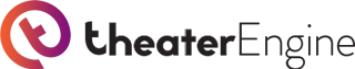 Logo of TheaterEngine, featuring a gradient color scheme and stylized text.
