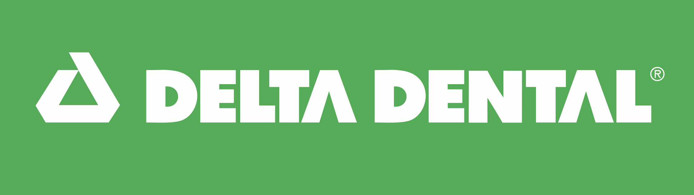 Delta Dental logo on a green background.