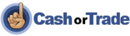 Logo of Cash or Trade featuring a hand gesture and stylized text.