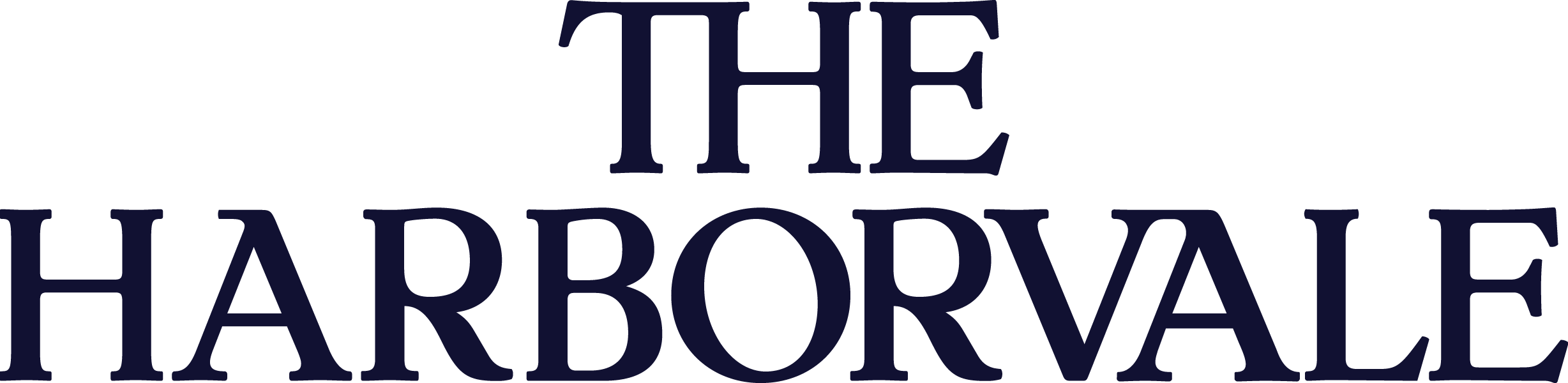 Text logo displaying "THE HARBORVALE" in a bold, elegant font.