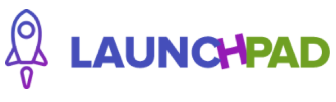 Logo featuring a rocket and the word "LAUNCHPAD" in vibrant colors.