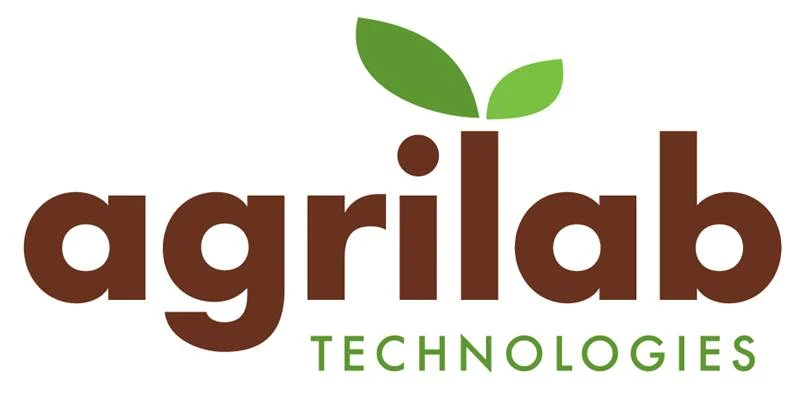 Logo of Agrilab Technologies with green leaves and brown text.