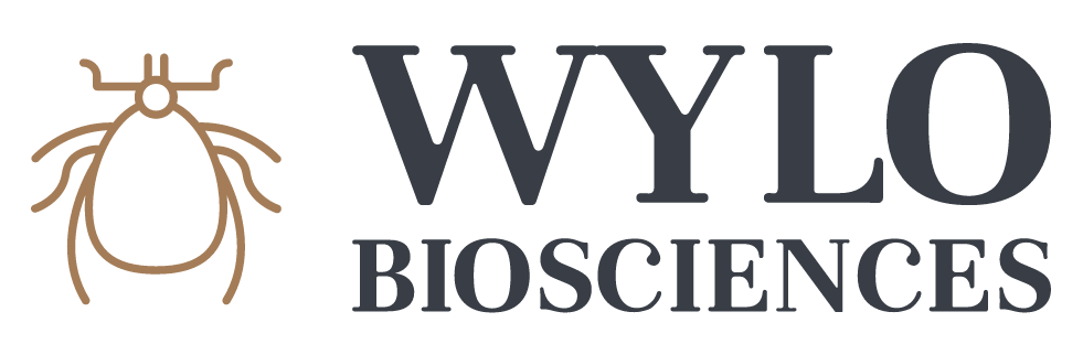 Logo for Wylo Biosciences featuring a stylized insect illustration.