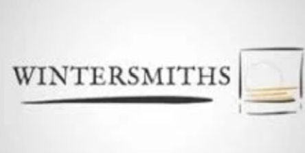 Logo for Wintersmiths featuring the brand name and a whiskey glass.
