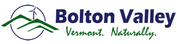 Logo of Bolton Valley, Vermont, featuring mountains and the text "Vermont. Naturally."
