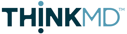Logo of ThinkMD, featuring the name in bold blue and green letters.