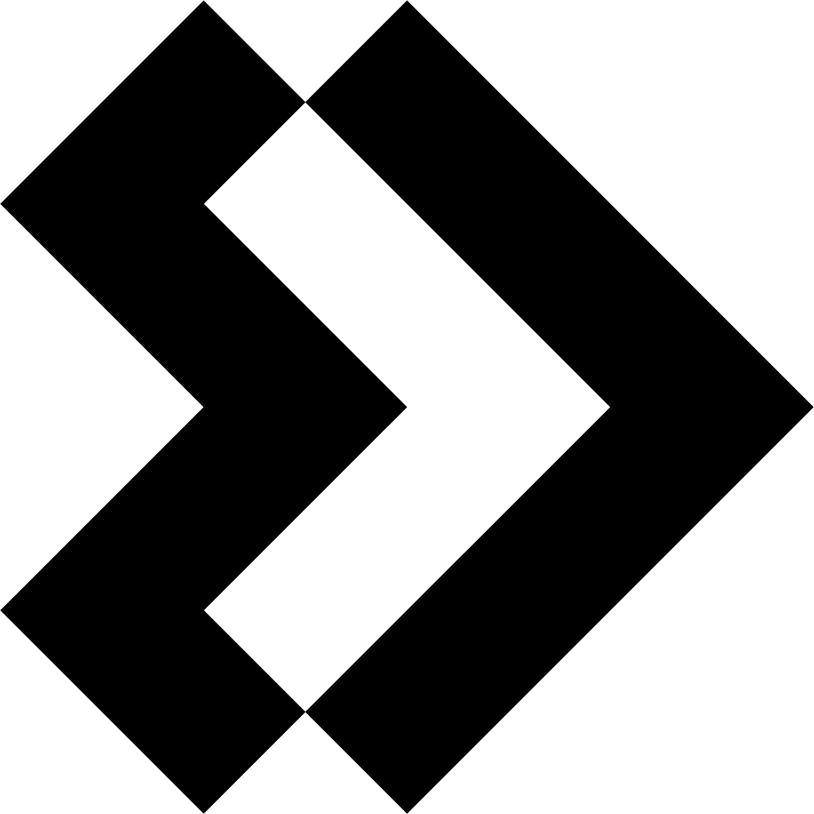 Black geometric arrows pointing right on a teal background.