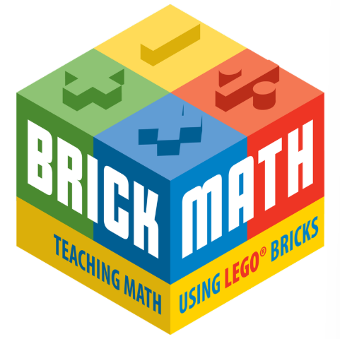 Logo for "Brick Math," promoting math education with LEGO bricks.