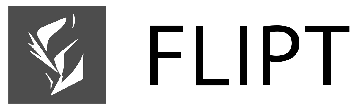 Stylized white feather logo on a gray background.