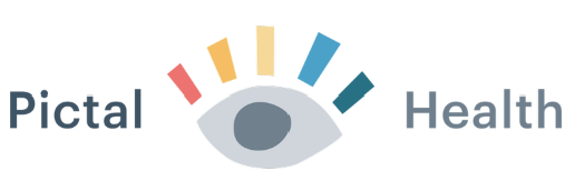 Logo for Pictal Health featuring an eye with colorful rays above the text.