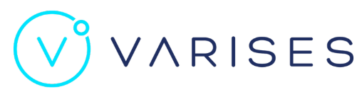 Logo of Varises, featuring a stylized "V" and modern typography in blue and teal colors.