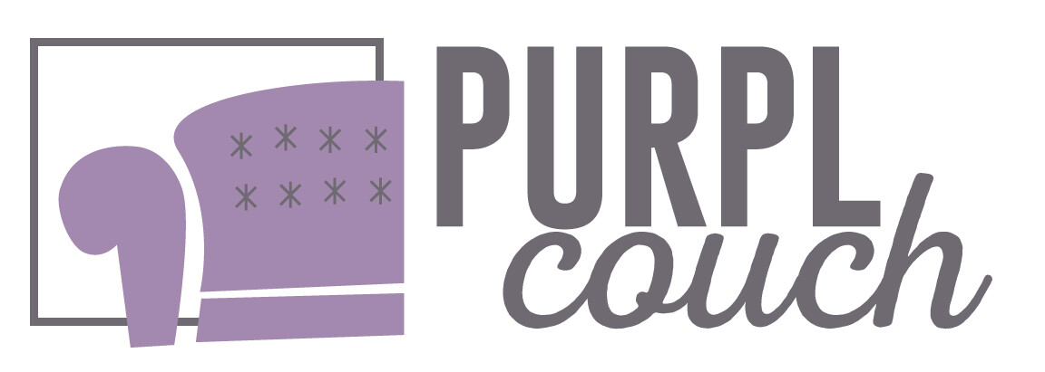 Logo featuring a stylized purple couch and the text "PURPL couch."