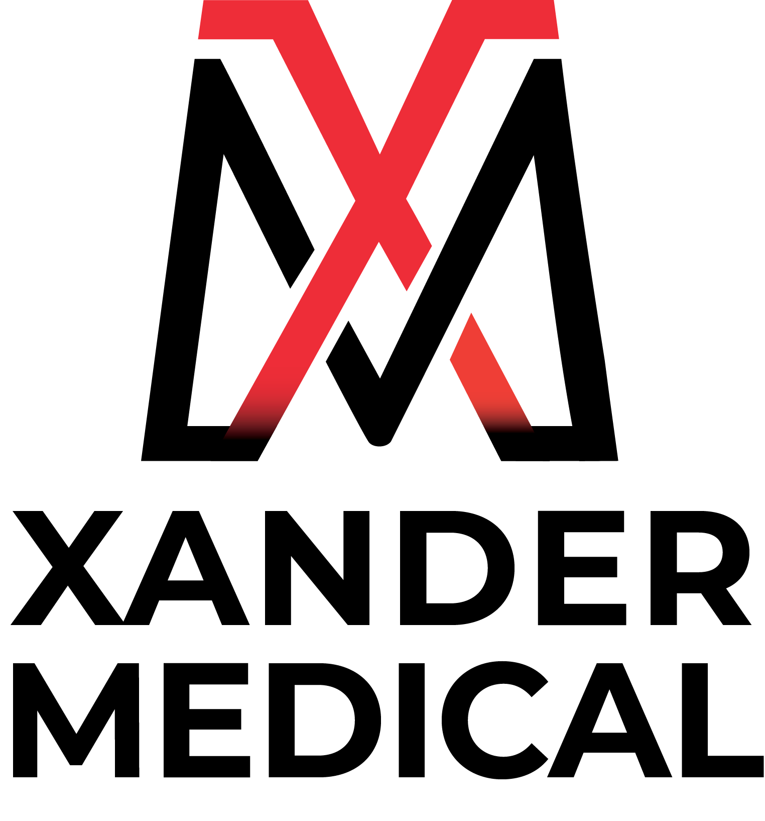 Logo of Xander Medical, featuring a stylized 'X' in red and black text.