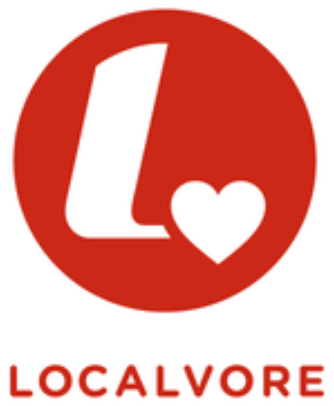 Logo of Localvore featuring a red circle with an "L" and a heart.