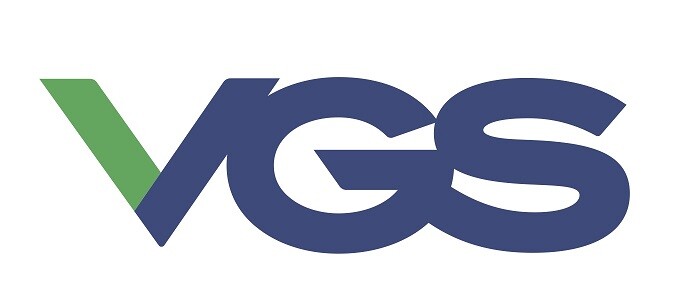 Logo featuring the letters "VGS" in blue with a green triangle.