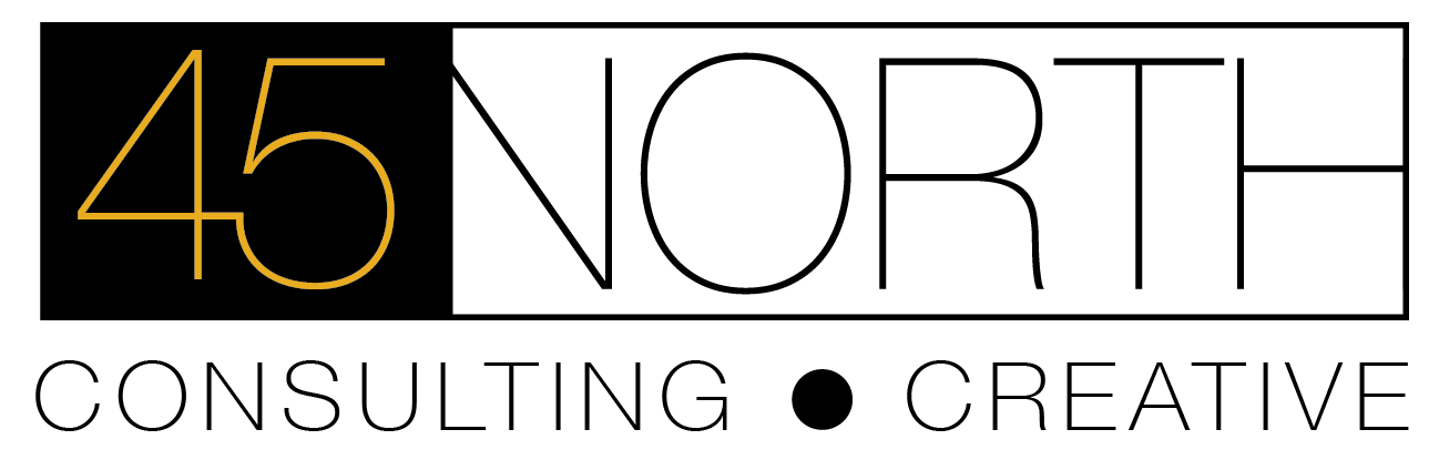 Stylized text featuring the number "45" in yellow on a black background.