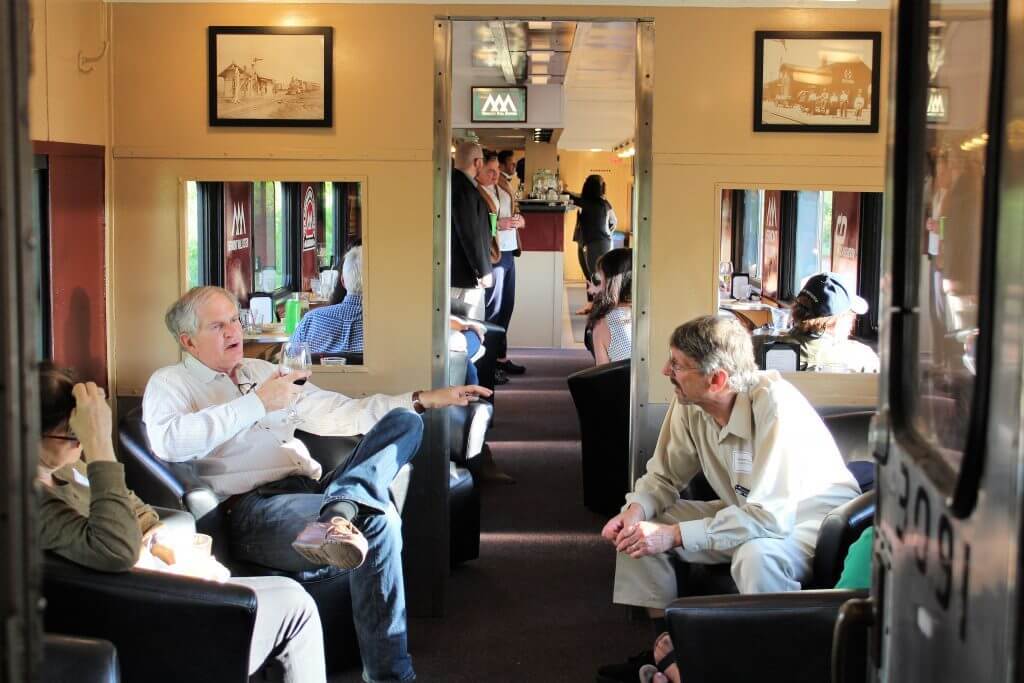 Chamber members enjoying time on the Green Mountain Railroad train