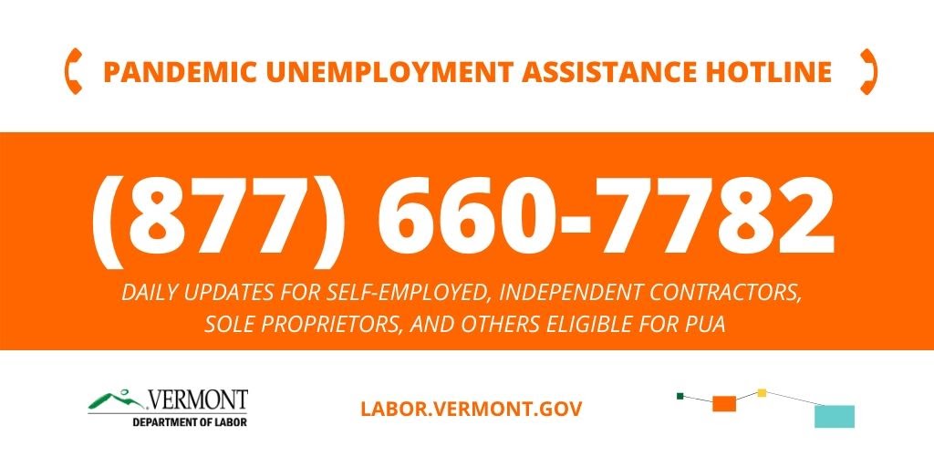 graphic with information on the pandemic unemployment assistance hotline